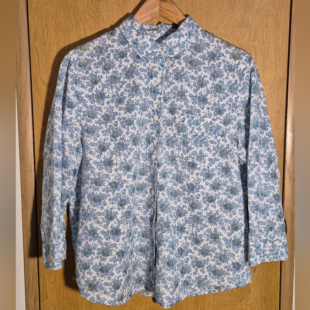Alfred Dunner Blue Floral Blouse